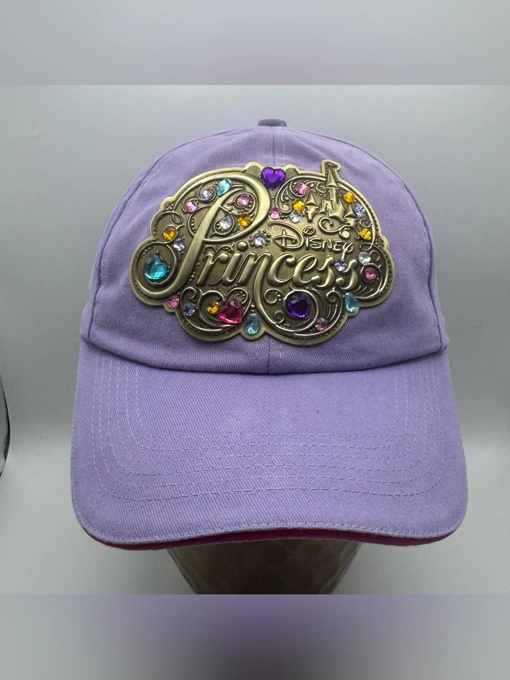 Disney Parks Princess Jeweled Rhinestone Purple Youth Hat Baseball Cap Adjustabl